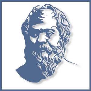 Dare to Know Authors logo drawing of bust of Socrates